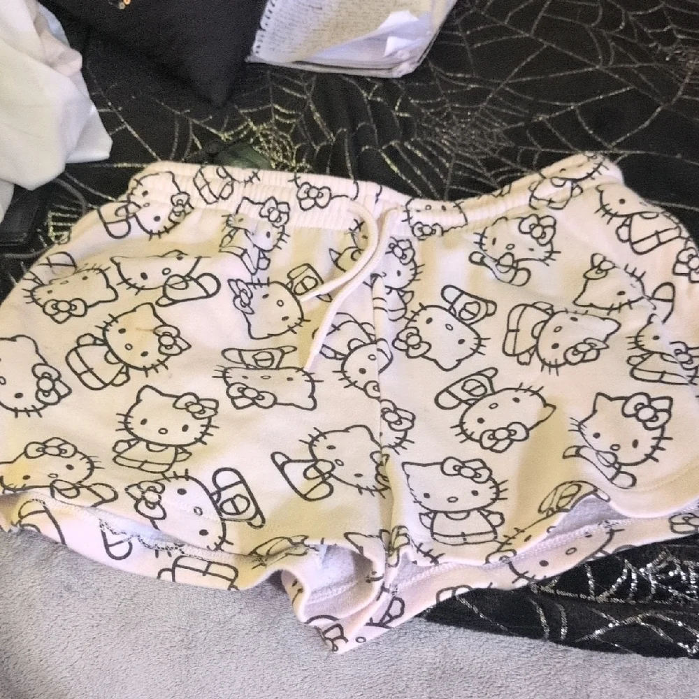 Hello Kitty Diaper Cover - White with Black Print